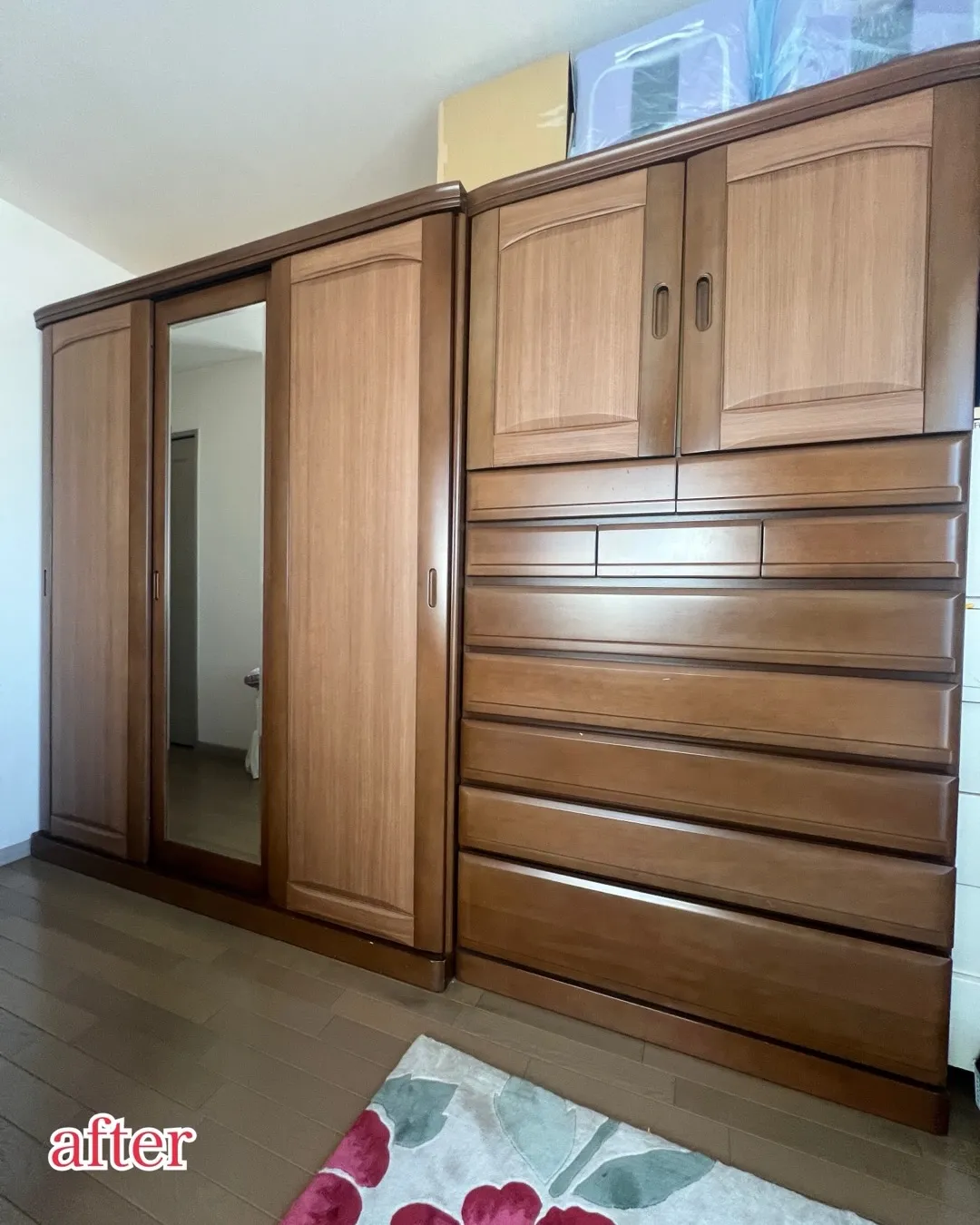 【施工事例|寝室タンスの扉リメイク】