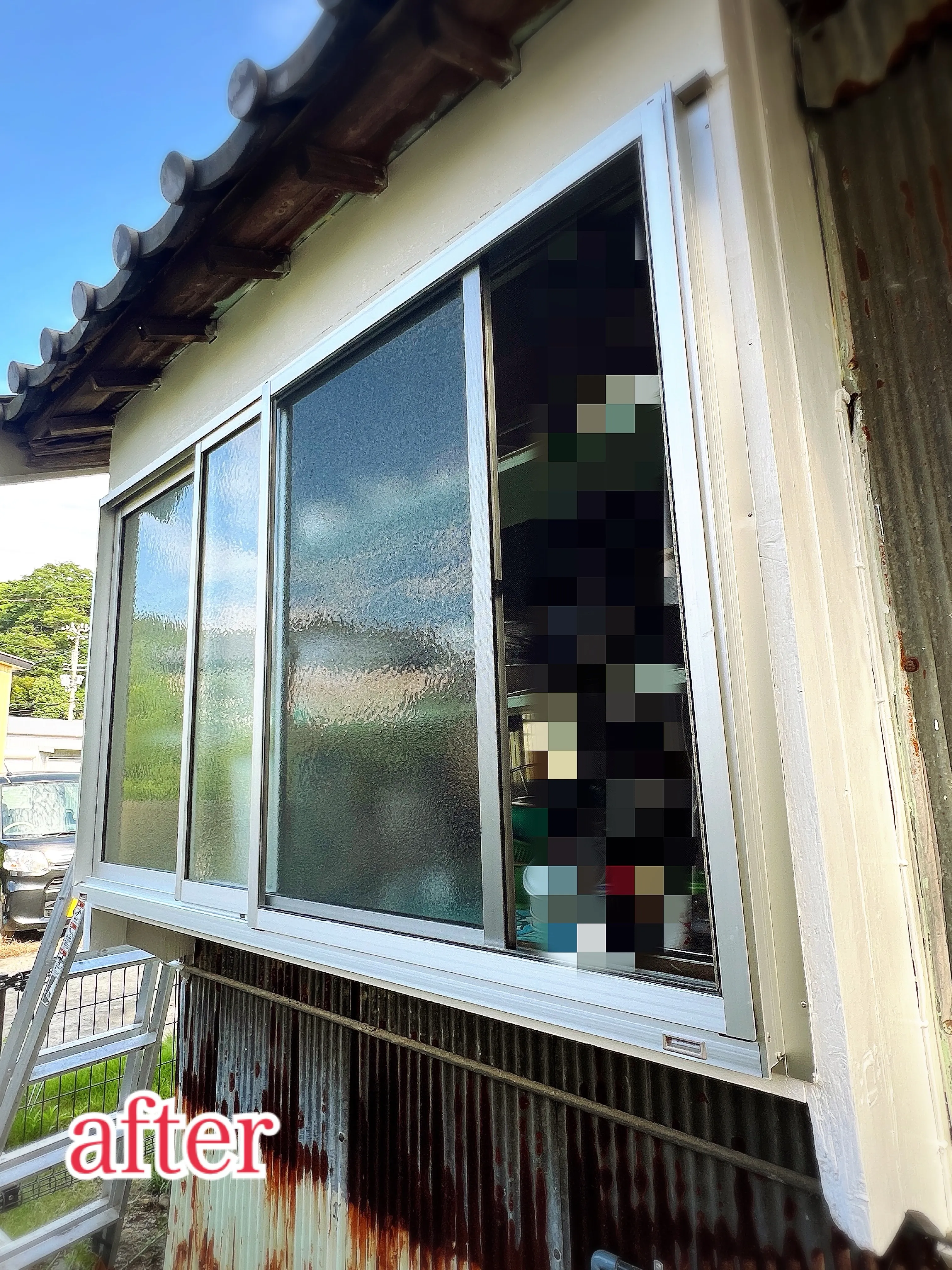 【木製窓から網戸付きアルミサッシへ】